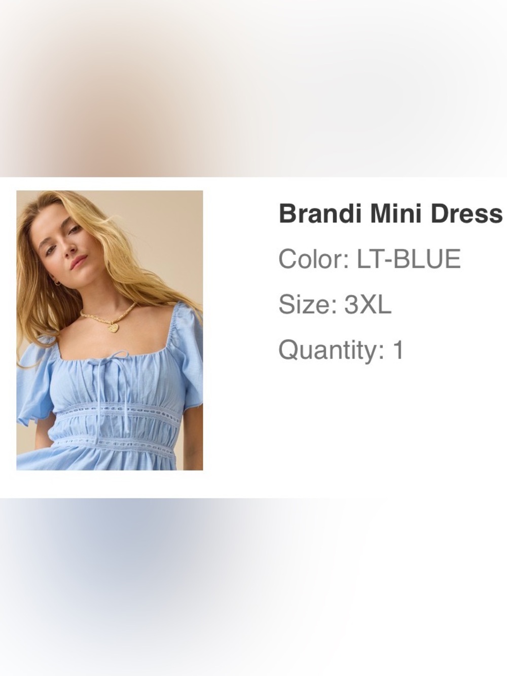 Altar’d Light Blue Smocked Sleeve Dress NWT 3X - 18